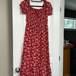 Red Floral Maxi dress
